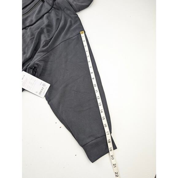 Athleta Women's Large Seasoft Bubble Hem Full Zip Hoodie Charcoal/Black - Picture 7 of 8